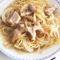 beginner♡Y's cooksnap of when they made 鶏もも肉と玉ねぎの簡単パスタ.