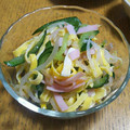 単刀直入's cooksnap of when they made もやしとハムの酢のもの 卵&きゅうり入り.