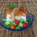 菜園Kazuko's cooksnap of when they made 冷奴☆海からサラダフレークジュレがけ.