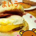 おまるすたー's cooksnap of when they made チーズ月見バーガー♪.