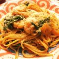 yokomaru's cooksnap of when they made ほうれん草と海老のナポリタン.