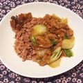 Hempdress's cooksnap of when they made 大豆ミートの牛丼♪オリエンタルビーガン.