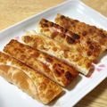 こはる・▽・'s cooksnap of when they made カニカマと餃子の皮のクルクル巻き.