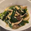 tamispada's cooksnap of when they made しめじとニラのふわとろ卵とじ.
