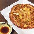 あゆみみみみ☆'s cooksnap of when they made いつもあるもので！簡単チヂミ２☆キムチ入.
