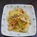 SoraｰRyu's cooksnap of when they made ちくわと玉ねぎの玉子とじ.