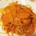 にこにことうま's cooksnap of when they made 本格味?エビとイカのトマトクリームパスタ.