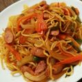 あゆももとも's cooksnap of when they made 焼きそばの麺でナポリタン.