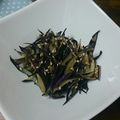 桃色たぬき's cooksnap of when they made 茄子の皮のナムル.