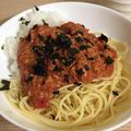 幸せマーチャ's cooksnap of when they made お肉なし！ヘルシー納豆トマトソースパスタ.