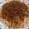 Ocean_ray's cooksnap of when they made アンチョビときのこのカリカリパン粉パスタ.