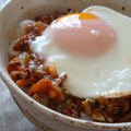 iketa's cooksnap of when they made 温玉甘辛キムチとそぼろ丼.