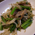 かず猫's cooksnap of when they made つるむらさきと豚肉のオイスターソース炒め.