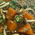 らっこっこ♪'s cooksnap of when they made かぼちゃの煮物＊鶏しめじオクラあんかけ.