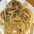 〜tinr～'s cooksnap of when they made 鮭ちゃん♡秋のクリームパスタ.