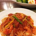 かかけま's cooksnap of when they made 海老とアスパラの簡単アメリケーヌ風パスタ.