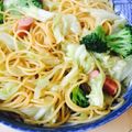 ちよ0401's cooksnap of when they made キャベツとウインナーのパスタ.