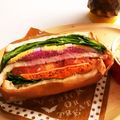 noriko912's cooksnap of when they made 薄切り肉の野菜もりもりサンド♪.