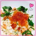 ♪うさみみみん୨୧'s cooksnap of when they made 鮭はらこめし☆簡単に再現してみました！.