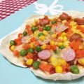 Bunnirella's cooksnap of when they made 超簡単で時短！餃子の皮でパリパリピザ♡.