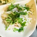 kana叶's cooksnap of when they made 水菜と新玉とカニカマのサラダ♪.