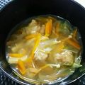 4double5's cooksnap of when they made 簡単！豚ひきの肉団子で野菜あんかけスープ.