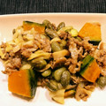 kayoayu's cooksnap of when they made かぼちゃときのこのオイマヨ炒め.