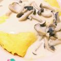 はたにょふ's cooksnap of when they made きのこのクリームソース～オムライス～.