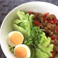 よこ耳ねこ's cooksnap of when they made バルサミコがアクセントの洋風豚丼.