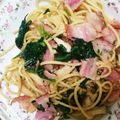 ЯÅ∫'s cooksnap of when they made ほうれん草とエリンギベーコンパスタ.