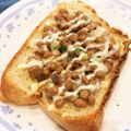 いるかくゆら's cooksnap of when they made アンチョビ納豆トースト.