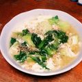 kuryuu's cooksnap of when they made チンゲン菜の　　　　卵白炒め♡￫ܫ￩♡.