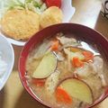 へっけ's cooksnap of when they made ♡ほっこりする、さつまいも入り豚汁.