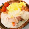 ミーペ's cooksnap of when they made 夫喜ぶ♡オムライスのホワイトかけシチュー.