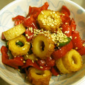 由芽15's cooksnap of when they made あと一品＊ピーマンと竹輪の甘辛炒め.
