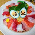 Baby♡Mama's cooksnap of when they made 紫たまごのジャックランタンケーキ寿司♪.