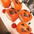 こんちさん's cooksnap of when they made 【ハロウィン】サーモンで簡単手まり寿司♪.