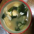 クック9P6O5D☆'s cooksnap of when they made 大根と油揚げのお味噌汁（大根の葉入り）.