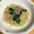 ankoco's cooksnap of when they made 小松菜としめじウインナーのバター醤油スパ.