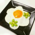 ＝kimi＝'s cooksnap of when they made とにかく可愛く目玉焼♪お花をＯＮ♪No１.