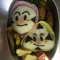 yamahiroko's cooksnap of when they made キャラ弁　おむすびまん と こむすびまん.