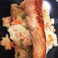 umicha's cooksnap of when they made 七味サーモンの和風リゾット添え.