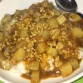 yumiokun's cooksnap of when they made 簡単時短！大根とナスとひき肉のカレー.