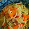とりっぴぃた's cooksnap of when they made 白菜とチーズでカルボナーラ風パスタ.
