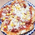 db部みぃ's cooksnap of when they made 超簡単で時短！餃子の皮でパリパリピザ♡.