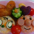 リンドンベル's cooksnap of when they made メロンパンナちゃんキャラ弁★おにぎり.