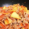 のりともちゅけ's cooksnap of when they made 豚肉とたくあんの炒めもの.