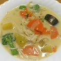 ふにてる's cooksnap of when they made 彩り☆さつまいもの生姜豆乳みそスープ.
