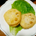 B子chan's cooksnap of when they made れんこんのはさみ揚げ✿豚こまで.