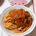 えりりんちゃん♡'s cooksnap of when they made ベーコンときのこのダブルトマトパスタ.